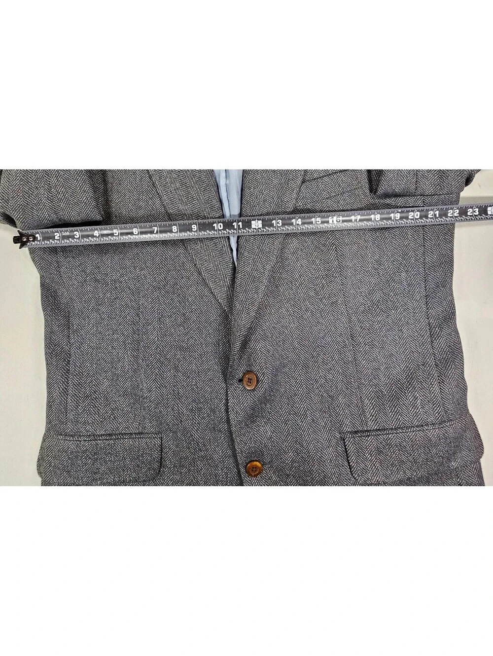 Oak Creek for Dillard's 100% Wool Blazer. 42L. Herringbone pattern. Made in USA.